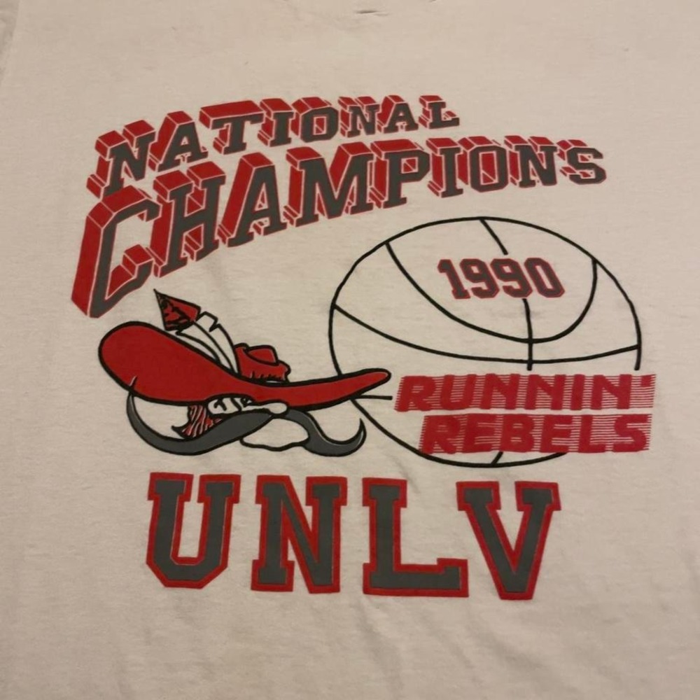 VTG 1990 University‎ of Las Vegas Nevada UNLV National Champions tshirt L USA - Picture 3 of 7